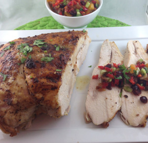 Holiday Roasted Turkey Breast with Dried Apricot and Date Salsa